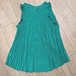 Maurice's ‎ Top Plus Size 0X XL Green Babydoll Pleated Flowy Tank Shirt Xmas NWT Photo 2