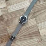 Skagen Steel Denmark Ladies Watch Stainless Mesh Bracelet Black Dial Crystals Photo 4