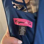 Morgan & Co  Prom Dress Blue Navy Halter Top Photo 6