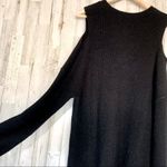 Lysse  Womens Riley Black Ribbed Knit Cold Shoulder V-Neck Sweater Top SZ M Photo 10