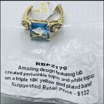 Ring Bomb Party Ring # 2179, size 8 Gold Photo 1