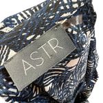 ASTR Abstract Print Split Back Button-Up Blouse Blue Black White Size Small Photo 9