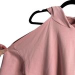 by the way. Delia Rose Pink Cold Shoulder Sweatshirt Hoodie Dress NWT Photo 5