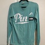 PINK - Victoria's Secret VS PINK Teal Blue Long Sleeve Logo T-Shirt Photo 0
