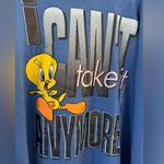 Looney Tunes VTG  Tweety Bird Sweatshirt Crewneck Pullover Graphic Blue XL XXL Photo 2
