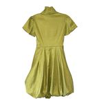 Frank Lyman Design Celery Green Bubble Hem Puff Sleeve Button Down Belted Dress Size 6 Photo 9