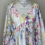 H&M  Floral V-Neck A-Line Long Balloon Sleeve Dress White Floral Size Medium  Photo 2