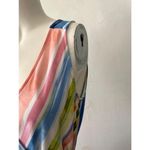 Beige by Eci French sleeveless watercolor pastel pink blue Striped Wrap Dress S Photo 7