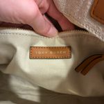 Tory Burch Ella Canvas Embroidered Leather Beige Tote Bag Photo 5