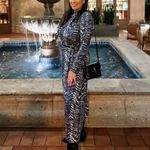 Marie Oliver  Blue and White Midi Dress Photo 8