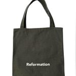 Reformation  Green Canvas Tote Bag Photo 9
