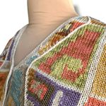 Peruvian Connection  Pima Cotton Knit Sweater Vest Geometric Artsy Oatmeal Vneck Photo 6