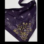 Free People  Crawford Embroidered Hair Scark in Classic Navy/Gold NWT $24R Photo 2