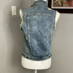 Silver Jeans Silver Distressed Medium Light Wash Distressed Button Up Jean Denim Vest S NWT Photo 2