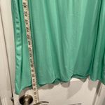 Caribbean Joe Size M Off the Shoulder Tie Neck Mint Green Pink Embroidered Dress Photo 9