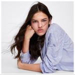 ZARA White/Blue Striped Shirt. Size Small button down Photo 0