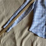 Frank & Eileen Shirt Blue & White Plaid Italian Linen Button Up Barry XXS READ Photo 11