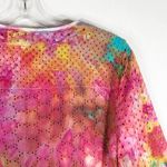 Willi Smith Eyelet Wonder  Small Cardigan Jacket‎ Handmade Tie Dye Open Lined 523 Photo 2