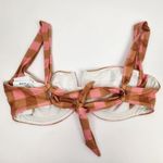 l*space L* Camellia Bikini Top in Gingham Plaid Pink Brown Size D NWT Underwire Photo 1