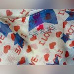 SXXXK Women’s Y2K Blue and Red Star Love Print 100% Silk Top Size M Size M Photo 4