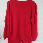 Victoria Jones  Womens M Red Sweater Beaded Embellished Sequence Festive Photo 1