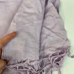 Vintage adult light purple thin knit wrap around scarf fashion basic tassel Photo 2