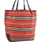 Burberry Blue Label Striped Red Tote Bag EUC Photo 0