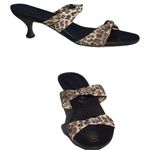 Donald Pliner Animal Print Double Mesh Elastic Leather Sandal Shoe New $210 NIB Brown Size 6 Photo 1