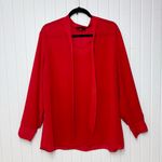 Hanna Nikole Elegant Red Mock neck bow tie Women's Blouse Size 18W Photo 1