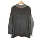 Vera Wang Simply  gray color block mock neck rib cable knit pullover sweater XL Photo 3