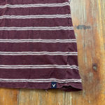 Women’s American Eagle Short Sleeve Striped Tee Small Burgundy White Red Photo 4