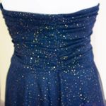 Blondie Nites  navy blue sparkly halter prom‎ dress, size junior 7 Photo 13