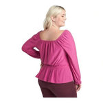 Lane Bryant  SQAURE NECK KNIT PEPLUM TOP PINK PURPLE ORCHID‎ WOMEN PLUS SIZE 2X Photo 1