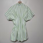 Anthropologie The Rhea Mini Shirt Dress by Exquise Large Green Bone Stripe Sz S Photo 7