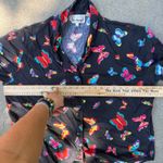 VTG Bechamel Butterfly All Over Print Button Up Blouse and Shorts Set Cotton 1X Black Photo 7