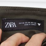 ZARA ‎ Asymmetrical Zipper Khaki Midi Skirt Womens Size XS Photo 8