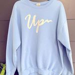 UP Upper Peninsula Michigan Soft Blue Pullover Crewneck Sweatshirt Unisex L EUC Size L Photo 0