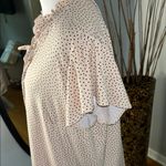 Adrianna Papell  Pink Polka Dot Blouse with Ruffle Neckline Photo 4