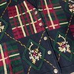 Christopher & Banks Women's Festive Plaid Sweater Vest  L Photo 2