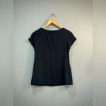 Loft Black S/S Scoop Neck Top Size M EUC Photo 3