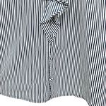 Karl Lagerfeld  Size Small Sleeveless Ruffle Collar Blouse Black‎ White Pinstripe Photo 2