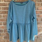 Torrid  solid blue drop waist long sleeved cotton shirt size 1 Photo 0