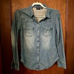 Esmara by Heidi Klum Western Denim Pearl Button Button Down Shirt Blue Size M Photo 1
