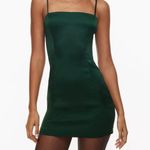 Aritzia Satin Shimmer Green Mini Dress Photo 0