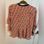Anthropologie  Vanessa Virginia Orange and Blue Tiger Henley Photo 7