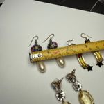 Dangle Drop Pierced Earrings Lot Of 3 Bead / Rhinestone Mix Photo 3