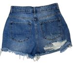 Blush  Beaded Fringe Frayed Distressed Denim Shorts‎ High Rise Size Medium/28 Photo 2