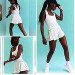 Free People Movement White and Green Trim Romper Photo 1