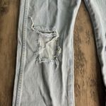 Wrangler Women's Light Blue Straight Leg Distressed Jeans Photo 4