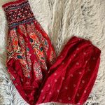 Boho Harem Patterned Pants Red Size M Photo 0